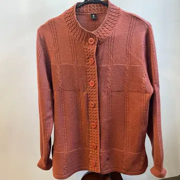 테라코타색 긴팔 가디건 이탈리아제