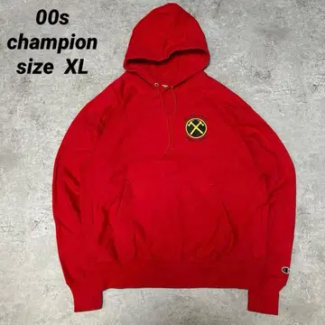 00s Champion 기업 프리미엄 리버스 위브 후드티 XL 레드
