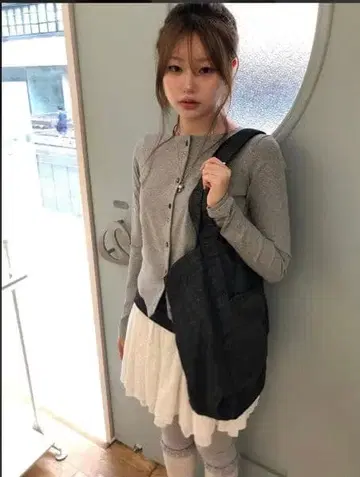 coyseio 그레이 긴팔 가디건