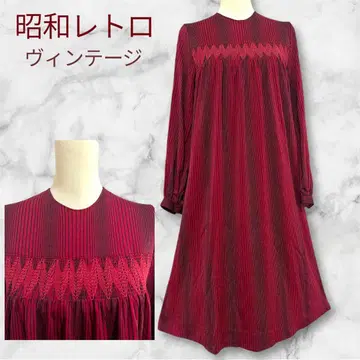 [ 쇼와 레트로 ] 빈티지 60's70's 롱 원피스 핀턱