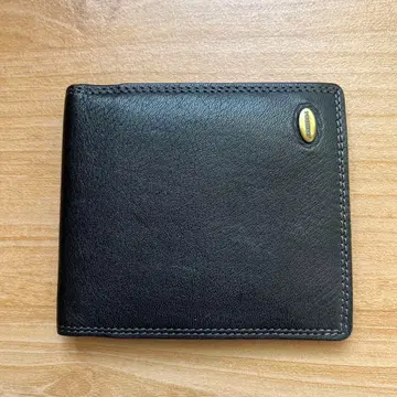 가죽 접이식 지갑 블랙