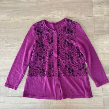 린넨 울 혼방 니트 가디건