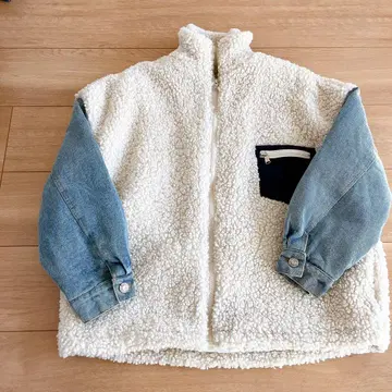 플리스 데님 자켓 보아 자켓