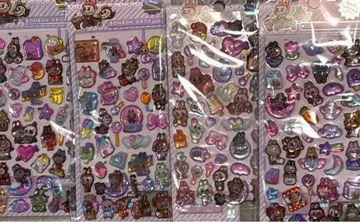 labubu 모자 꽁지 씰 드롭 4종 세트 A.B 세트