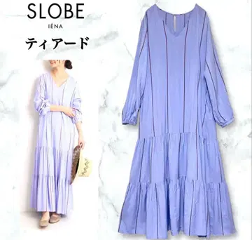SLOBE IENA 스트라이프 롱 원피스