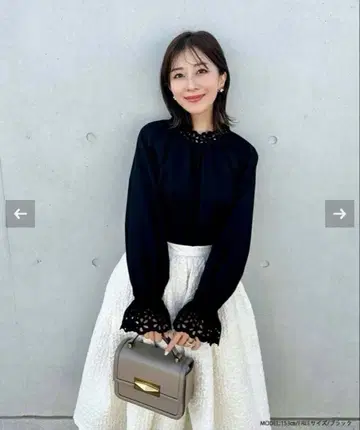 saaya 콜라보! 컷워크 레이스 돌먼 블라우스 블랙