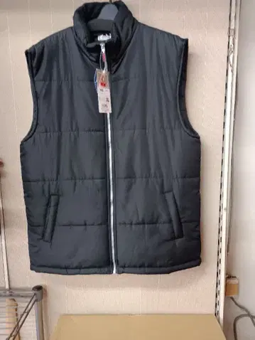 새상품 블랙 따뜻한 퀼팅 다운 베스트 3L 정상 가격 6500엔