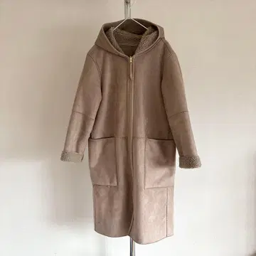 ViS 보아 페이크 무스탕 코트 리버서블 M