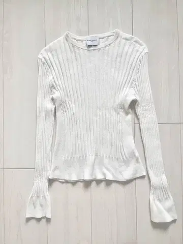 새상품급 UNITED ARROWS 코튼 캐시미어 리브 니트