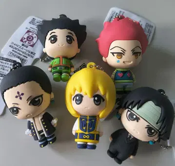 HUNTERXHUNTER 입체 러버 마스코트 키링 5개 세트