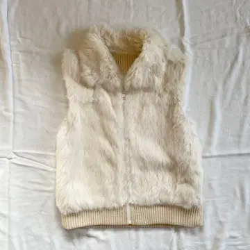 인조 모피 베스트 y2k 그런지