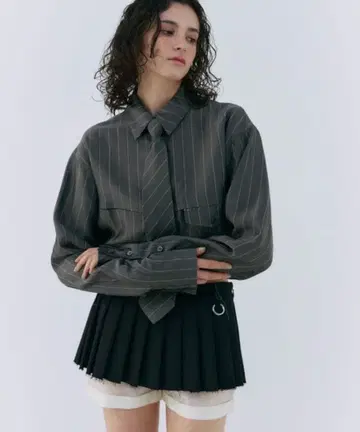 JOSE MOON 블랙 플리츠 스커트 38