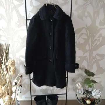 GU 블랙 울 코트 버튼 포함 S 어린이도 OK