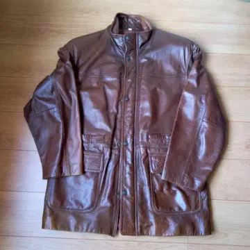 소가죽 브라운 가죽 자켓 L