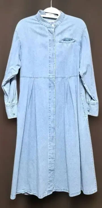 BEAMS HEART 라이트 블루 셔츠 원피스 긴팔