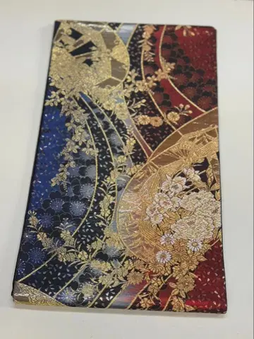 화려한 금실 자수 후쿠로 오비 럭셔리 순수 실크