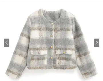 GRL 체크 무늬 샤기 자켓[gn358]