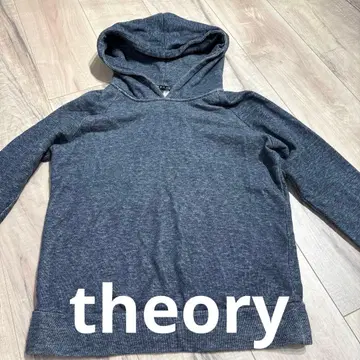 theory 다크 그레이 후드 부착 후드티 S