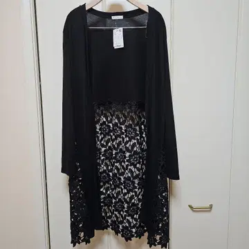 [택 포함] axes femme 롱 가디건 프리 사이즈 블랙 레이스