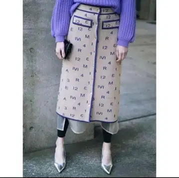 아메리 패스코드 레트로 니트 스커트