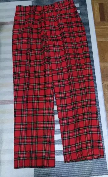 허밋 남성용 체크 팬츠 구제 의류