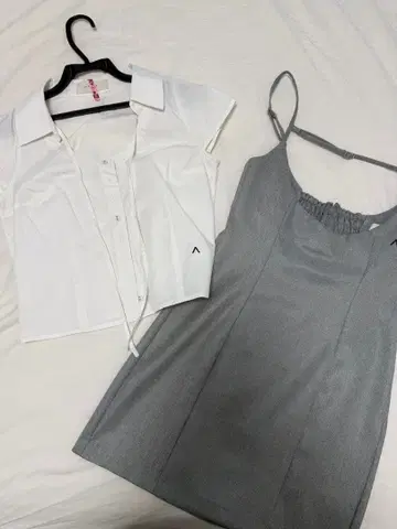 ANDMARY Betty 레이어드 드레스 그레이