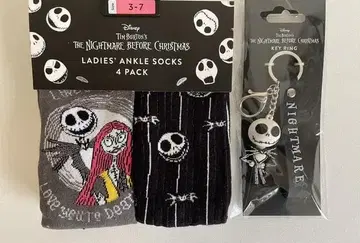 UK 한정판 ] 나이트메어 비포 크리스마스 양말 4켤레 & 잭 키링