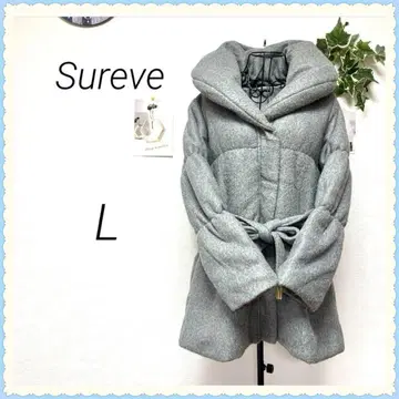 7847-2 Sureve 롱 코트 L 아우터 무지 허리 리본