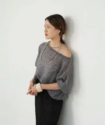 [ kanako_iki 콜라보 ] 시어 울 풀오버 [ 그레이 ]