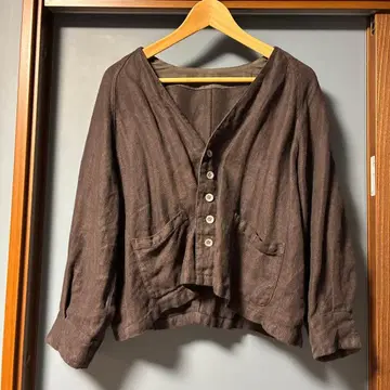 브라운 노카라 자켓