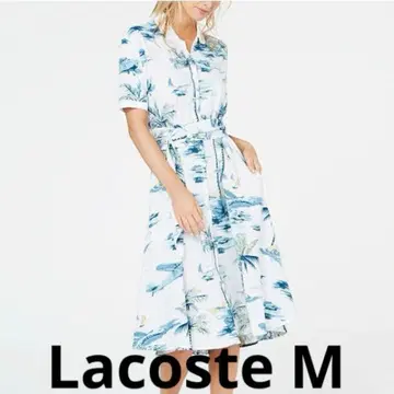 Lacoste 트로피컬 프린트 반팔 셔츠 원피스