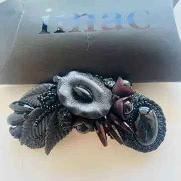 imac 꽃무늬 헤어 클립 블랙 프랑스제 박스 포함 새상품급