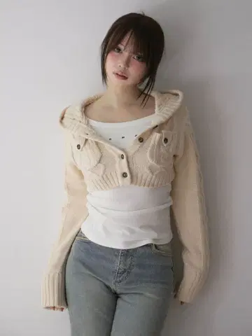 andmary AM1519 Mary logo cable knit set