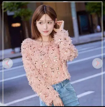 새상품급 스팽글 상의 핑크