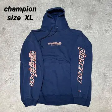 US 구제 의류 champion 칼리지 프린트 네이비 후드티 XL