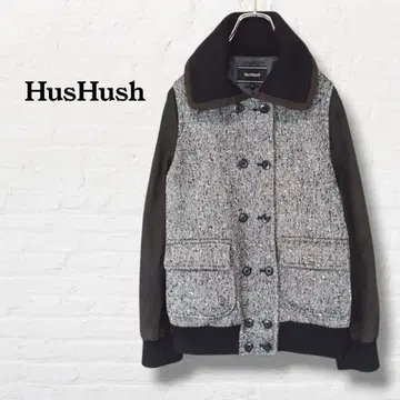 해시 아쉬 소매 절개 트위드 자켓 [ 2 ] 블랙