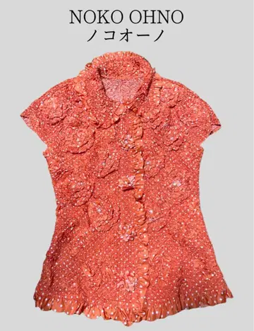 [레어 sample] 노코오노 프릴 도트 플라워 모티브