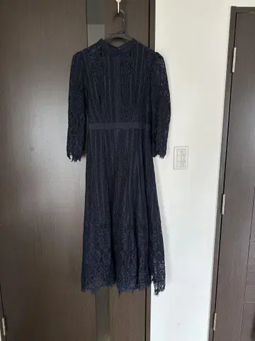 토코 클로젯 네이비 전체 레이스 롱 원피스