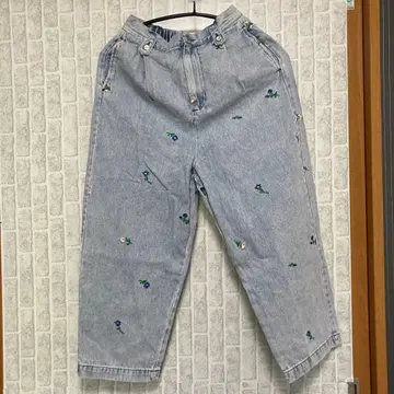 Samansa Mos2 꽃무늬 자수 데님 팬츠 S 사이즈