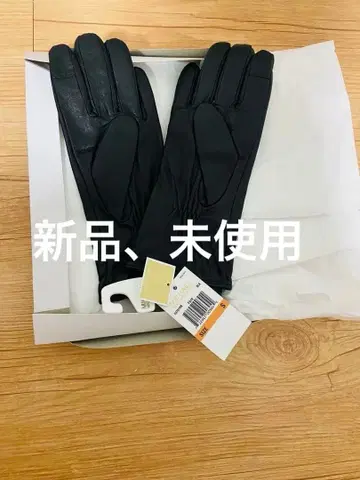 Michael Kors 가죽 장갑 블랙 골드 컬러 버튼 포함