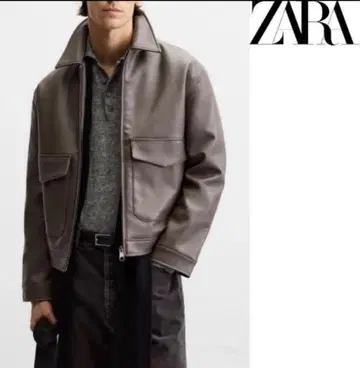 무료배송 새상품 ZARA 포켓 부착 페이크 가죽 자켓 US 사이즈 M