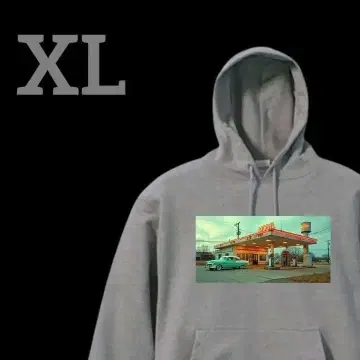 후드티 맨투맨 그레이 레트로 주유소 미국차 XL