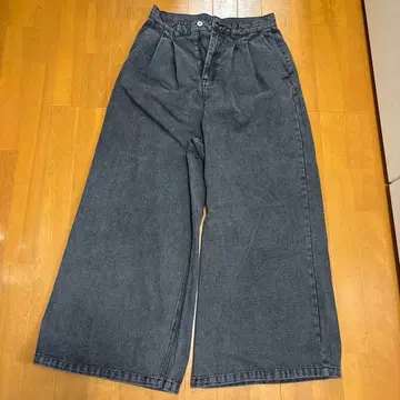 턱 와이드 데님 팬츠