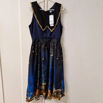 네이비 별자리 프린트 원피스 M