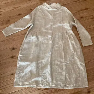 미사용 새상품 택 포함 애플하우스 거즈 3중 제품 염색 원피스