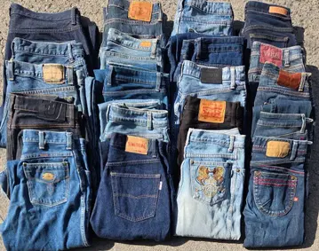 최종 가격 데님 팬츠 청바지 묶음 판매 20도 리메이크 소재 핸드메이드