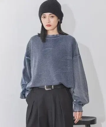 JEANASIS 지나시스 핸드 블리치 크러쉬 풀오버 맨투맨