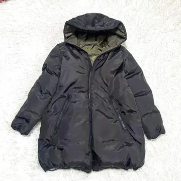 루카 레이디 랙 루카 리버서블 다운 자켓 후드 두툼한 롱 기장