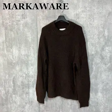 MARKAWARE 알파카 퍼 크루넥 니트 스웨터