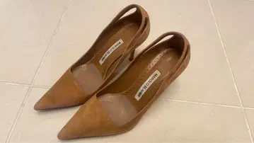 마놀로 블라닉 브라운 스웨이드 스틸레토 하이힐